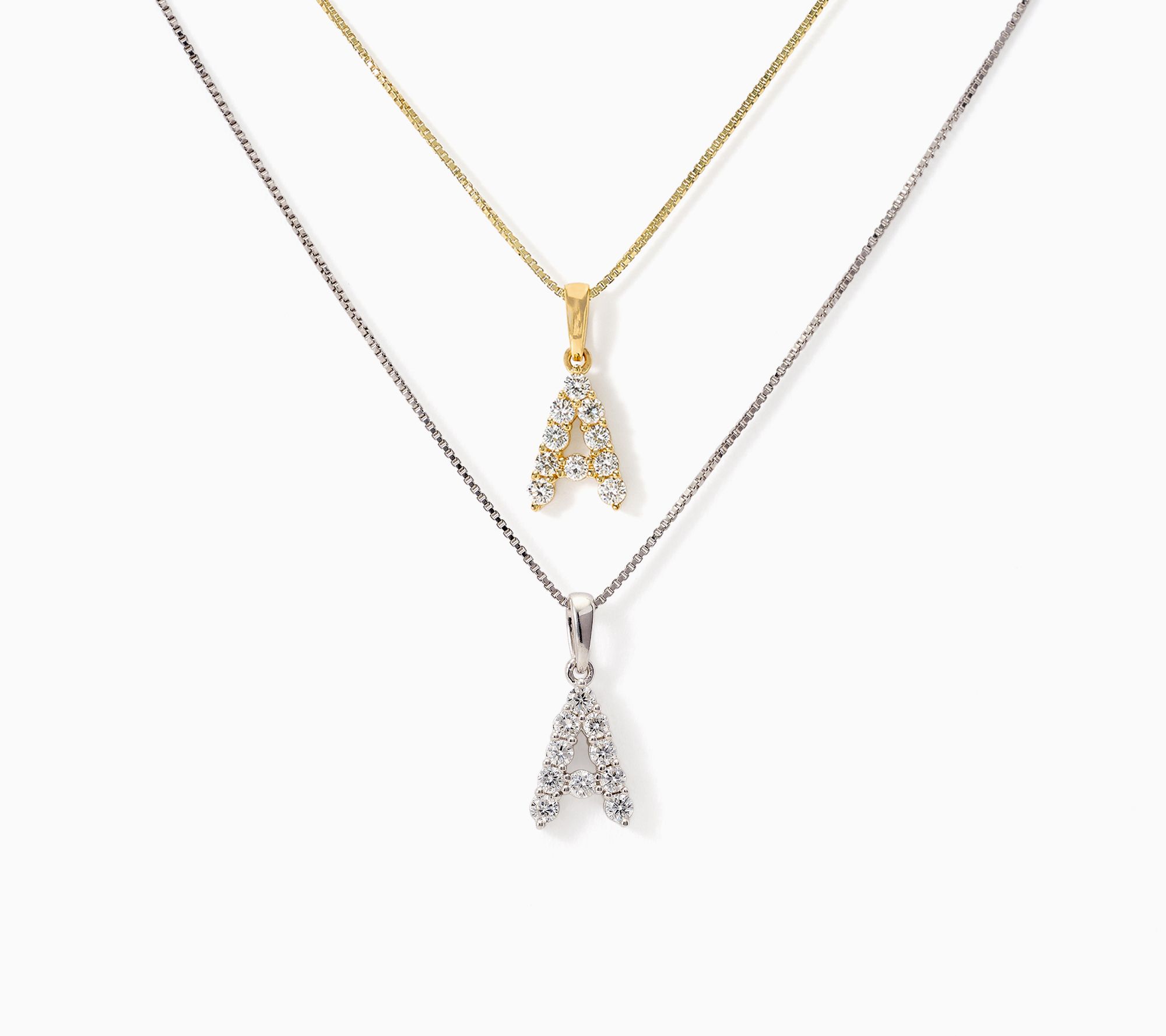 Fire Light Lab Grown Diamond 0.30 cttw Initial Pendant Sterling Silver