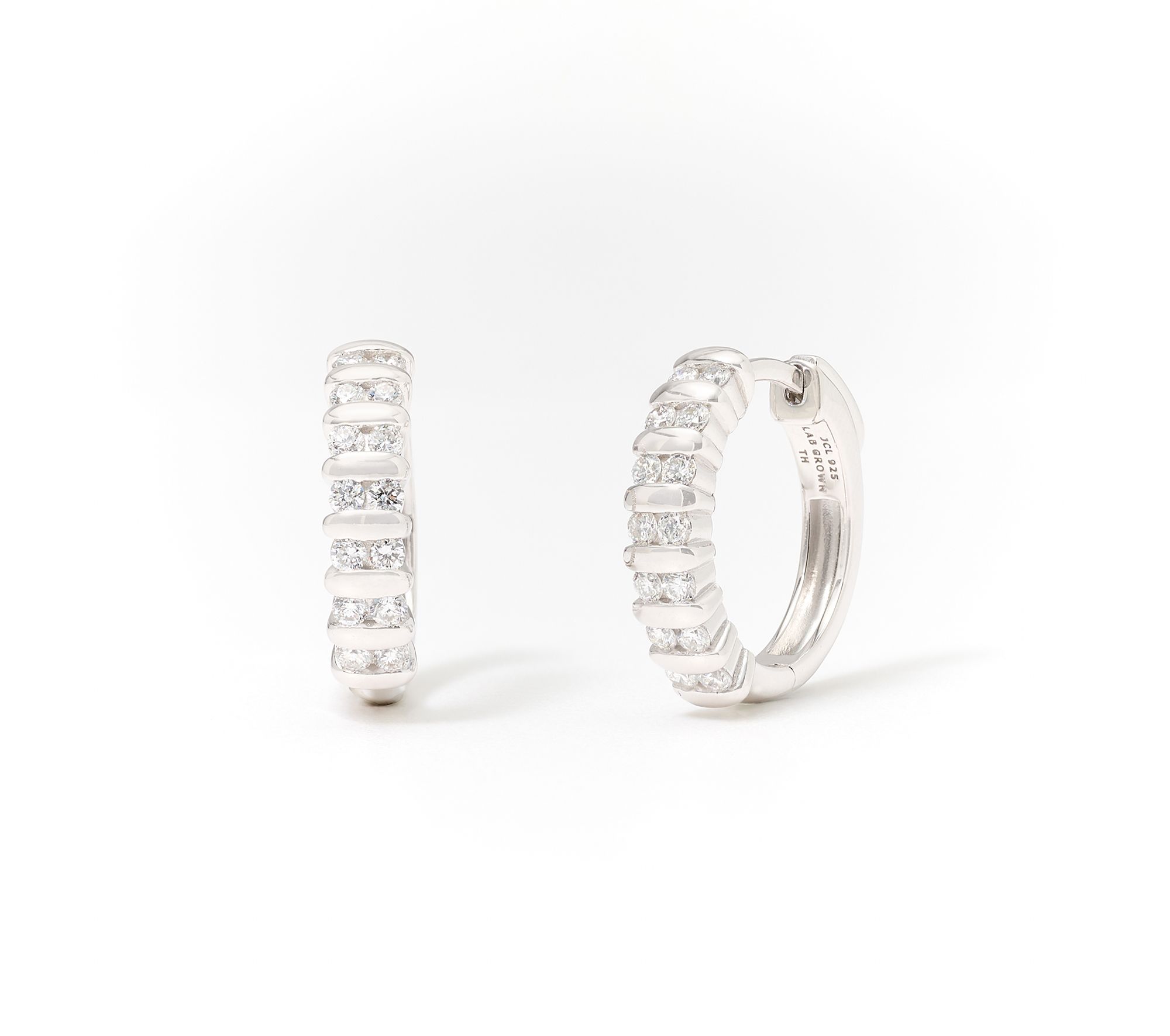 Fire Light Lab Grown Diamonds 0.71 cttw Triple Row Hoop Earring