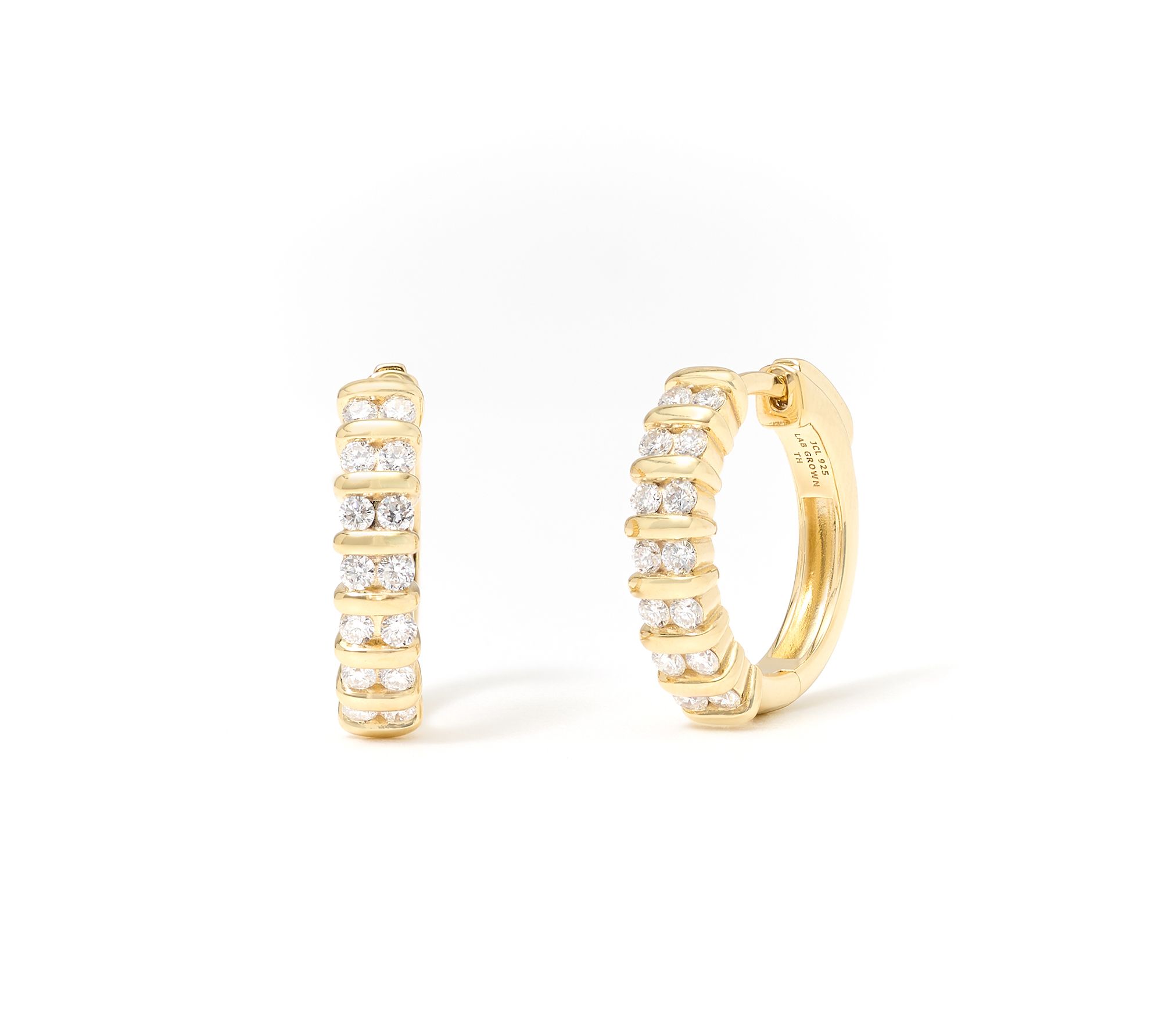 Fire Light Lab Grown Diamonds 0.71 cttw Triple Row Hoop Earring