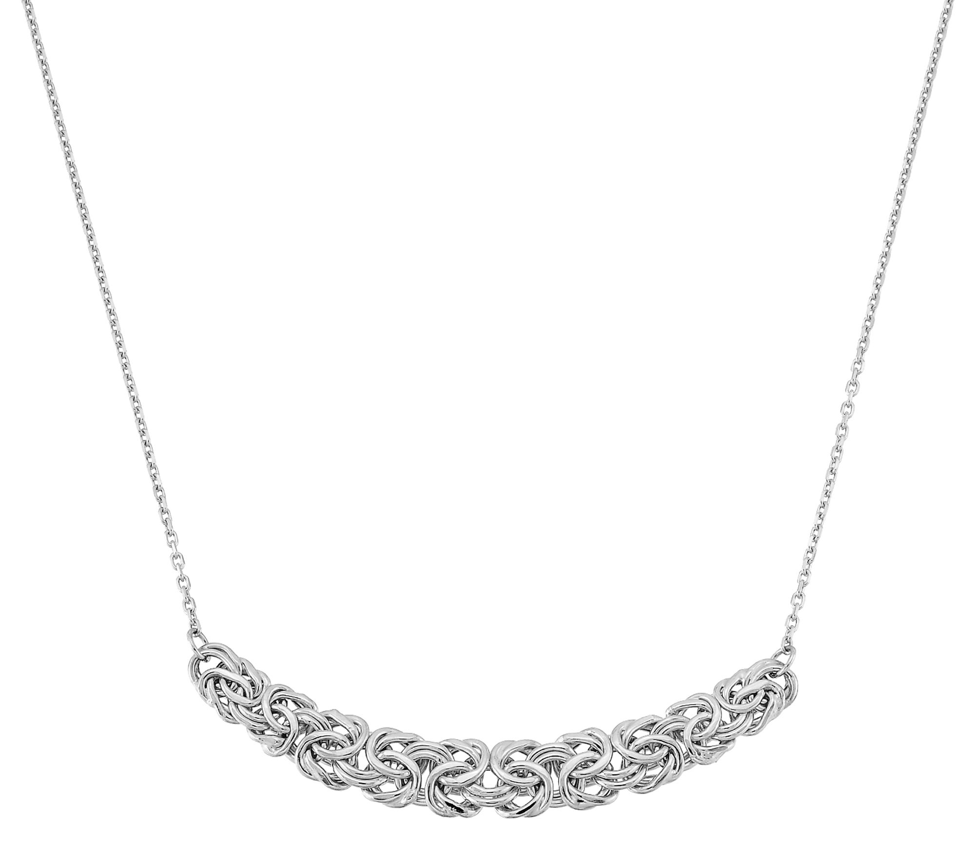 Silver Style Modern Design Byzantine Necklace,Sterling Silver
