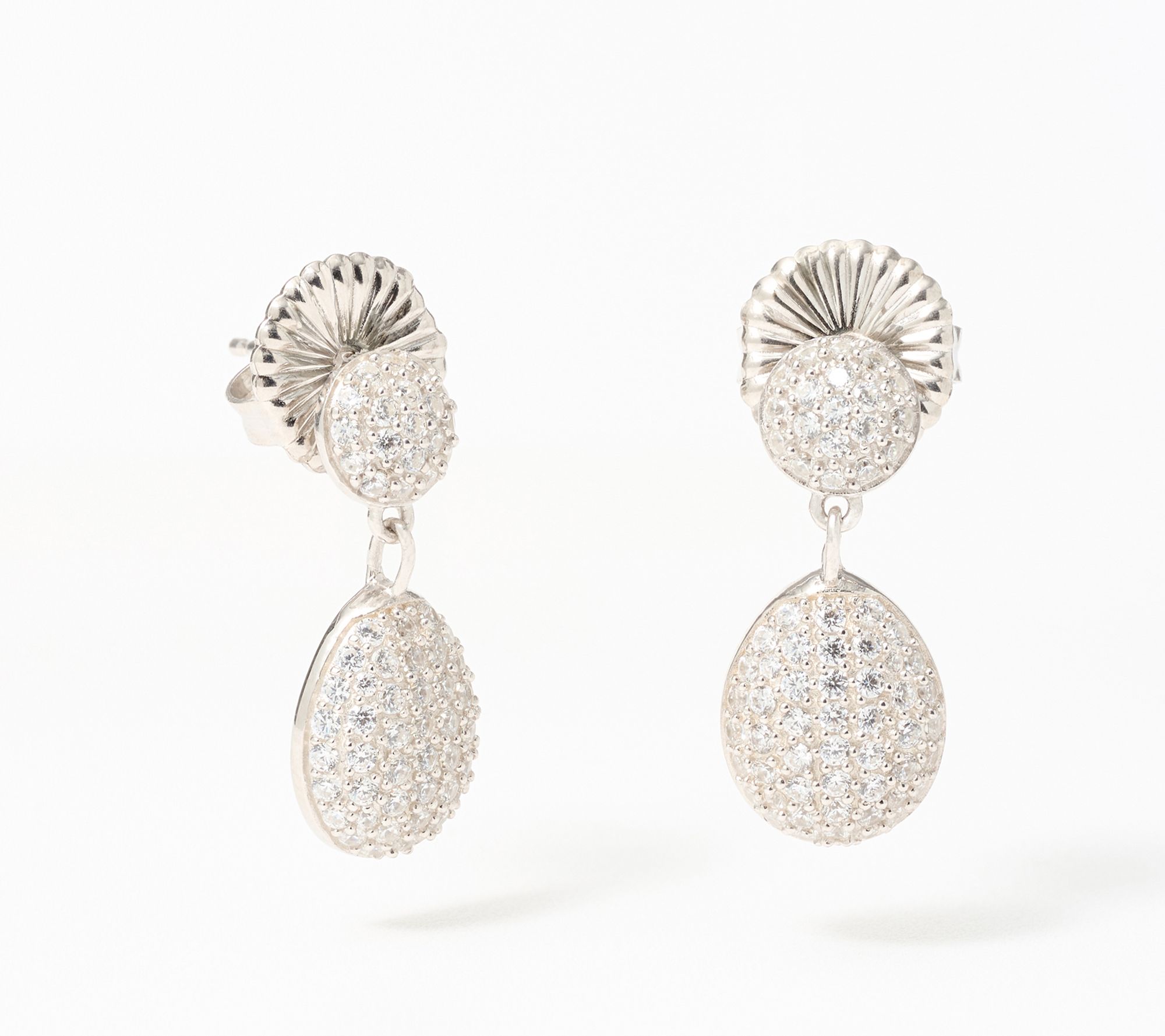 Diamonique x Lulu Frost Micro Pave Drop Earrings, Sterling Silver