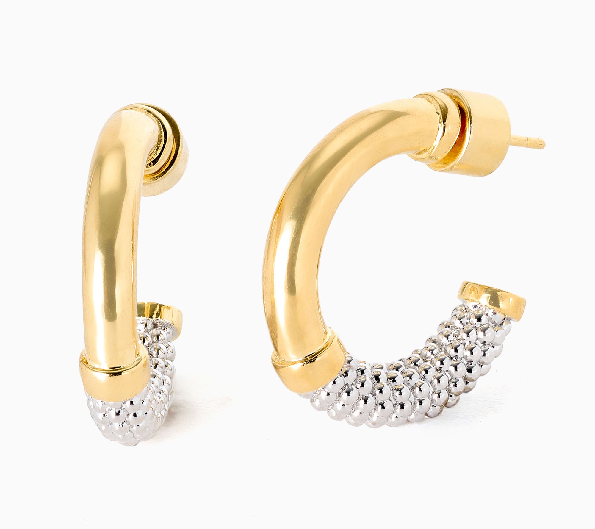 David Markstein Bronze Polished and Textured Hoops