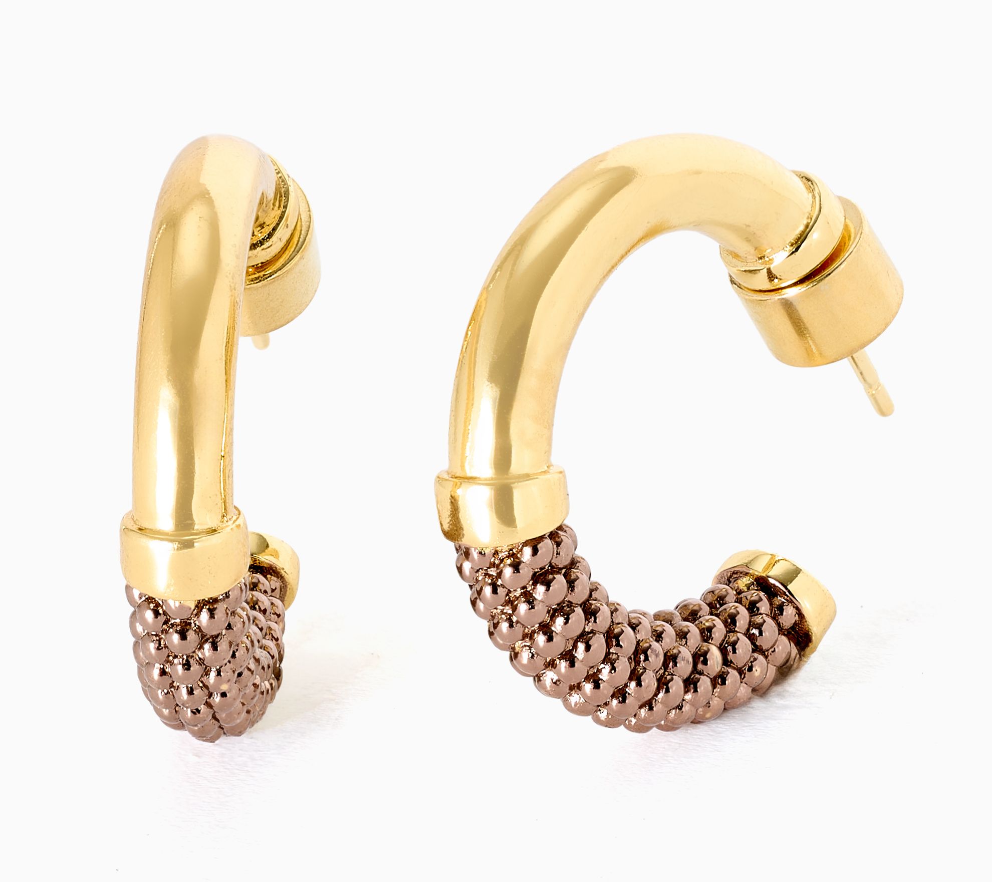David Markstein Bronze Polished and Textured Hoops