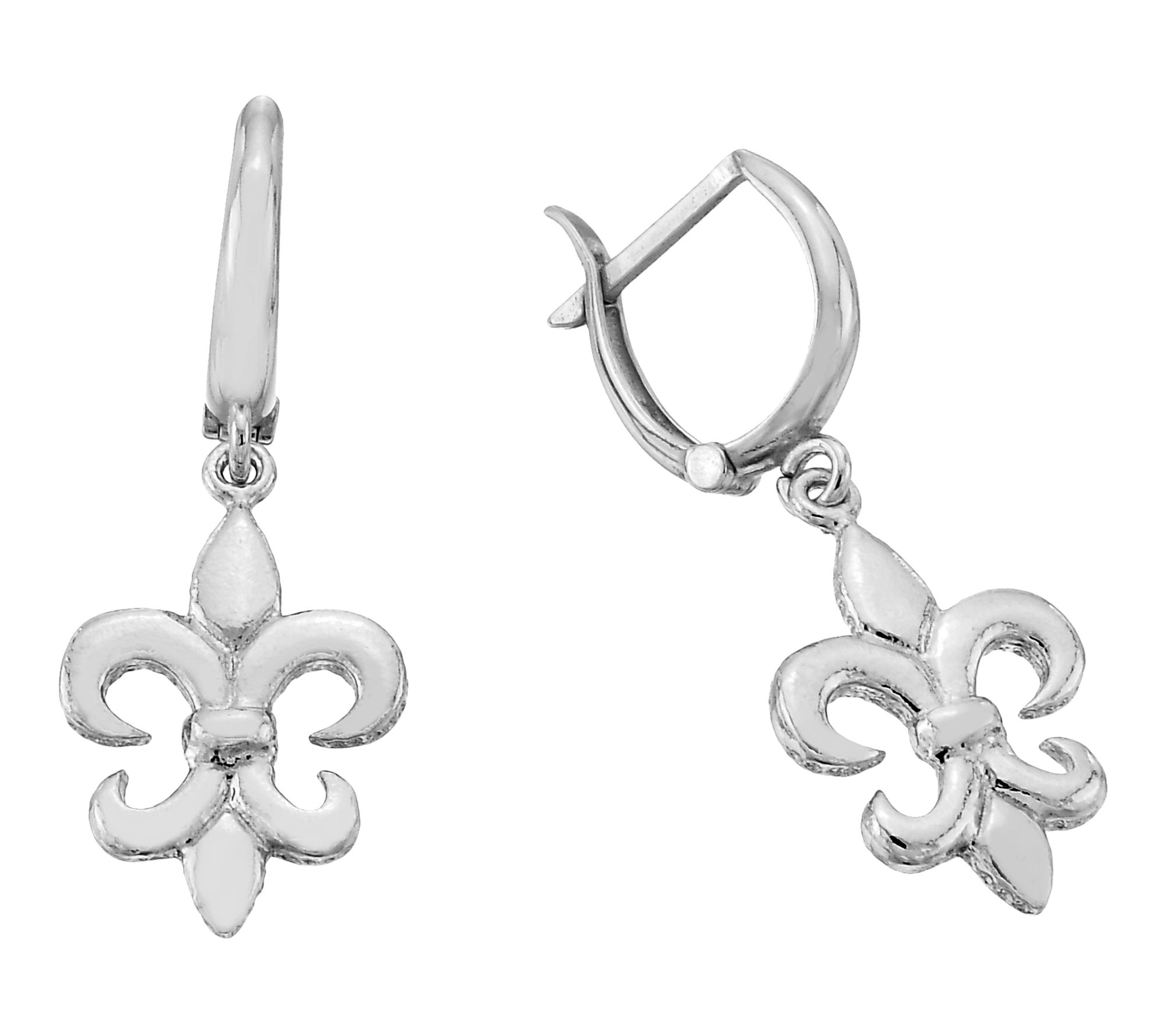 Silver Style Fleur-De-Lis Earrings, Sterling