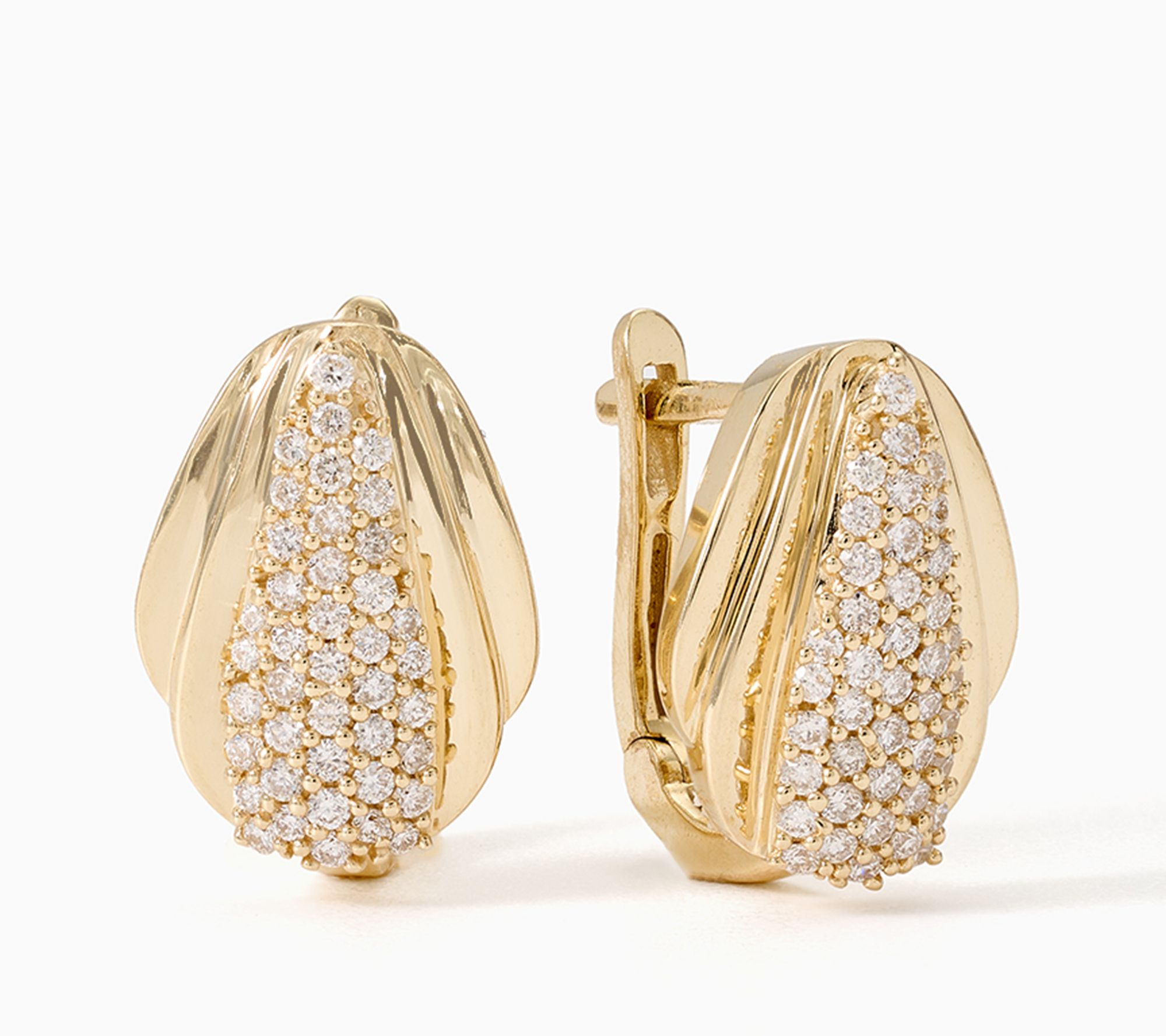 Kallati Diamond Earrings, 14K Yellow Gold