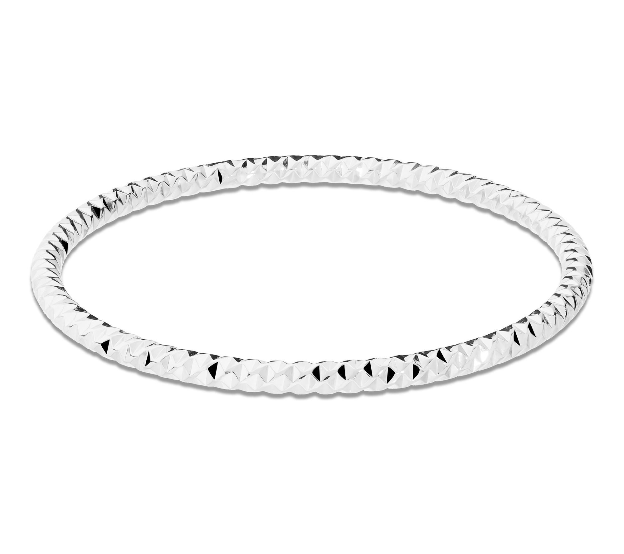 Bronzo Italia 4mm Textured Tube Slip On Bangle