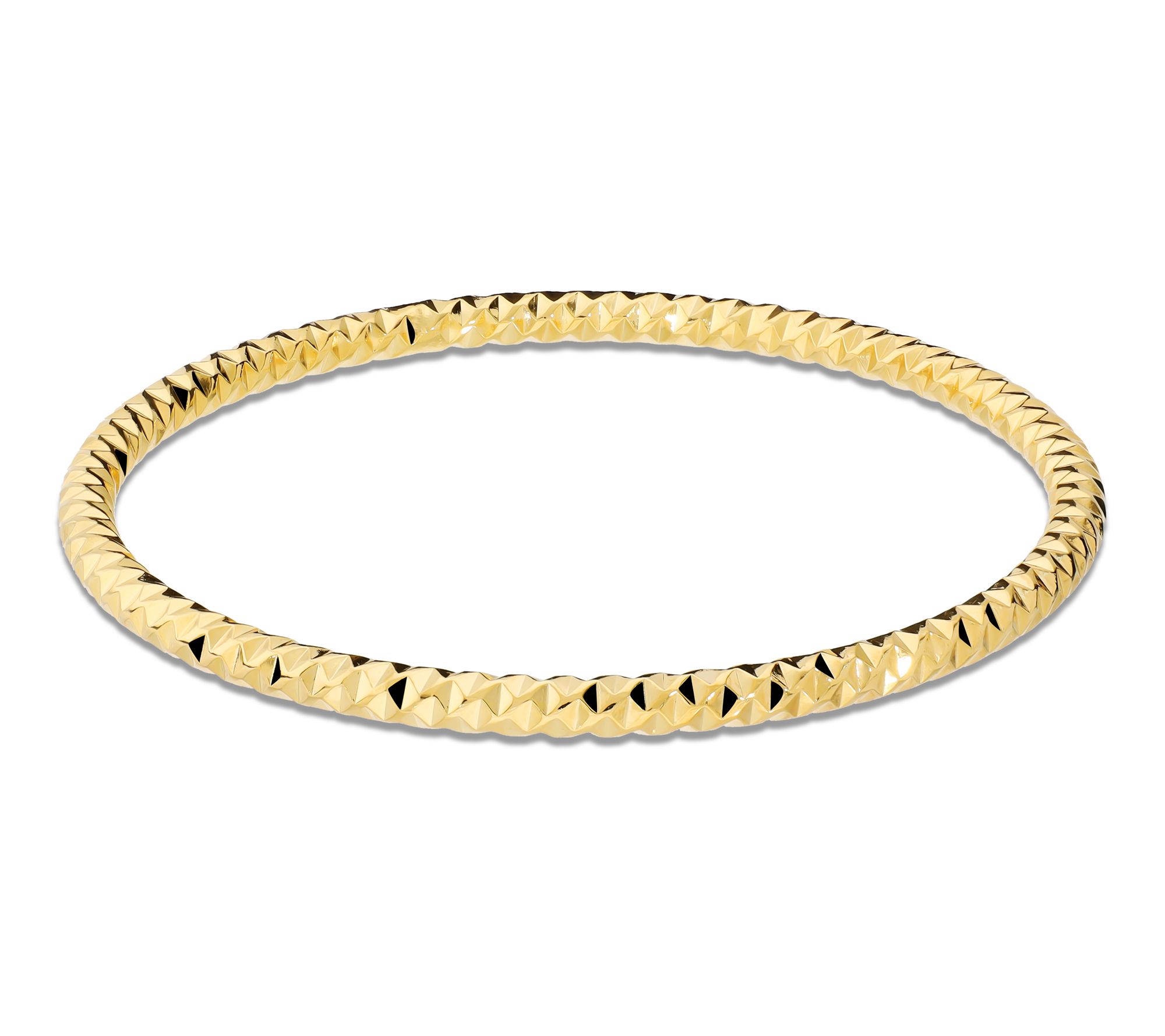 Bronzo Italia 4mm Textured Tube Slip On Bangle