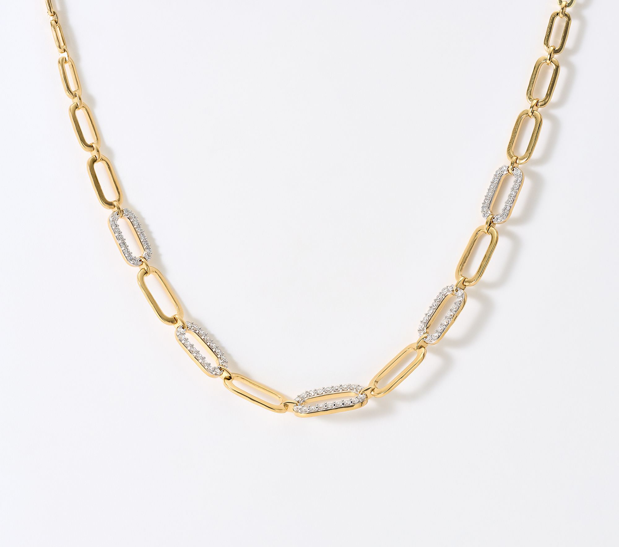 Fire Light Lab Grown Diamonds 1.33 cttw Paperclip Necklace, Sterl