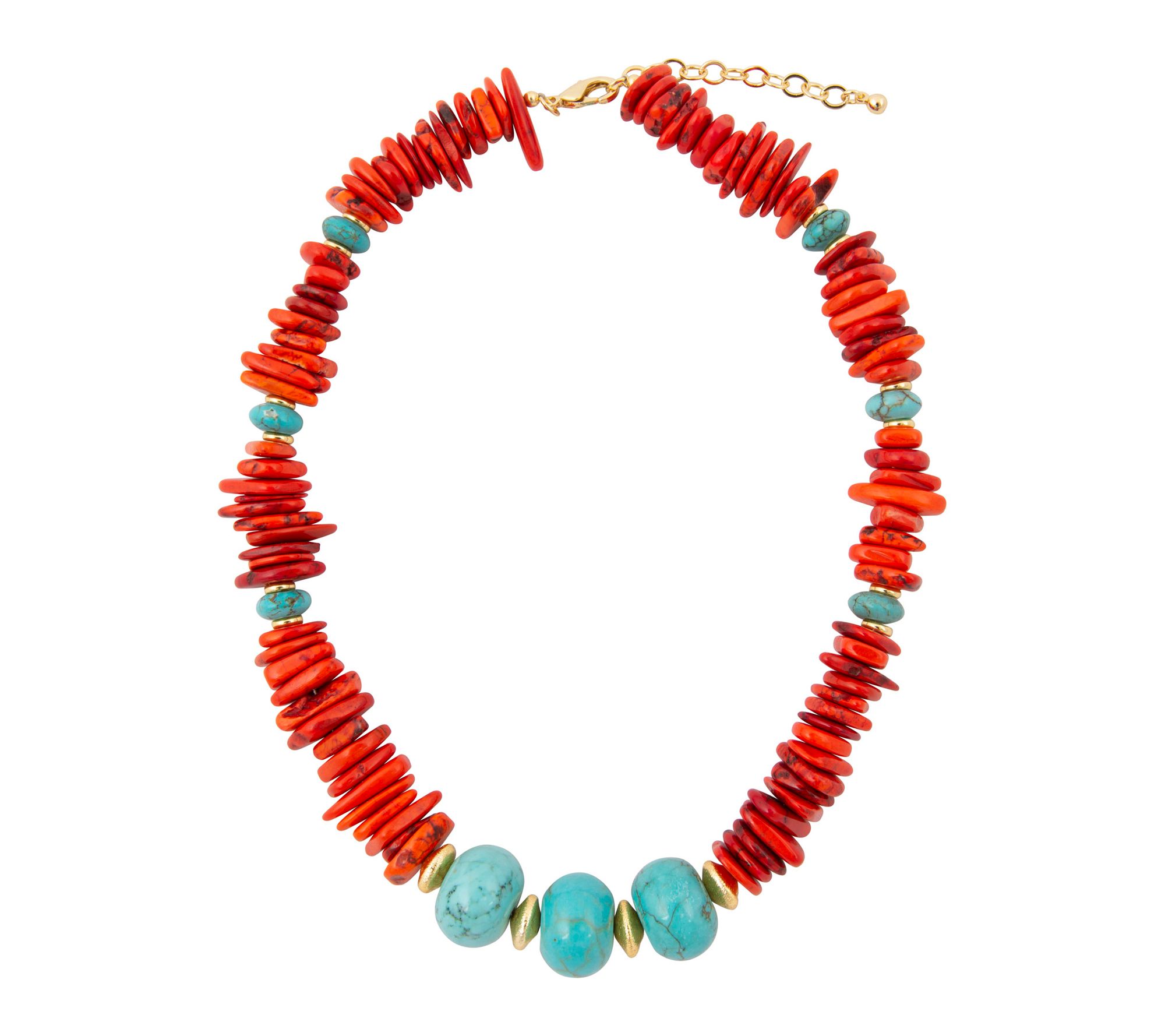 Barse Artisan Crafted 18K Plated Taos Jasper Necklace