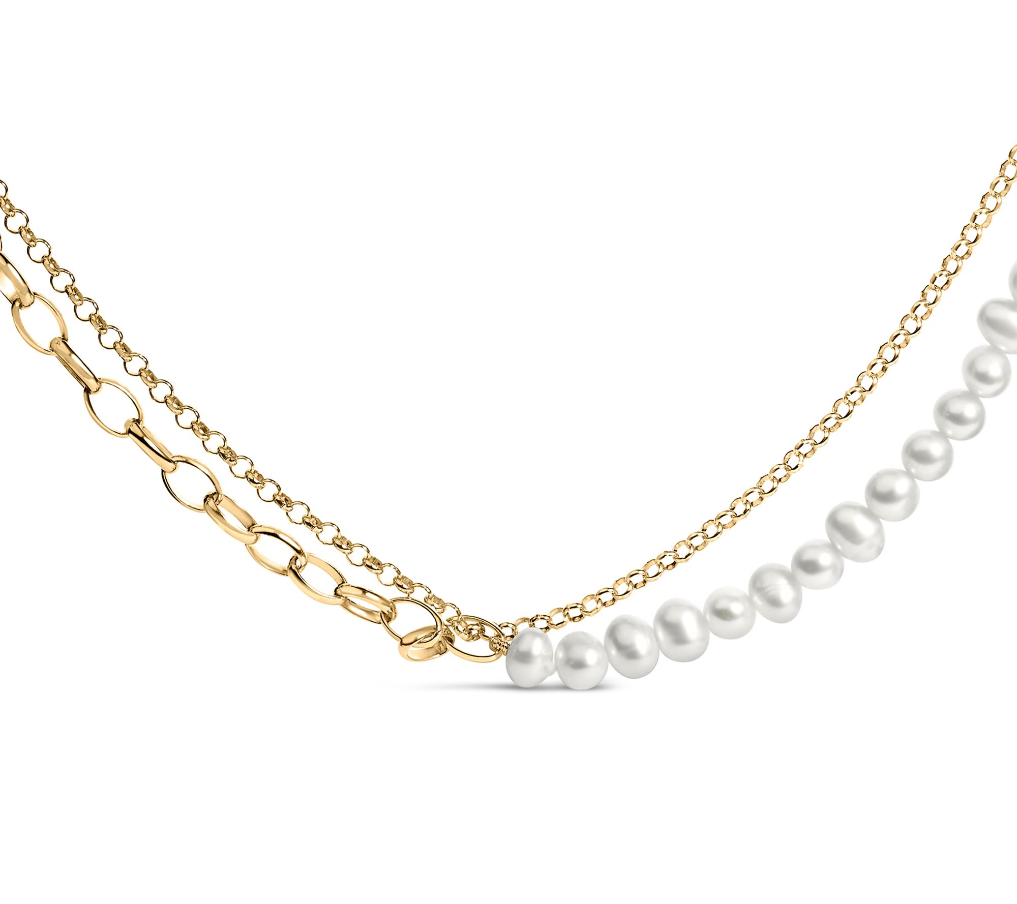 Haus of Brilliance Pearl Strand Necklace, 18K Gold Vermeil