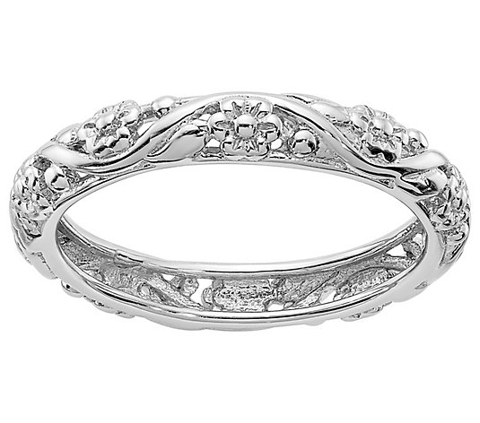 Simply Stacks Sterling Flower Band Ring