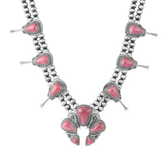 American West Couture Sterling Bold Squash Blossom Necklace - J489211