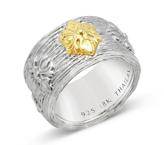 Ariva Sterling Silver & 18K Gold Acanthus Ring