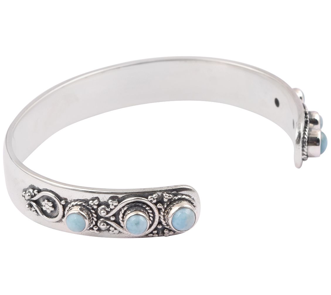 Artisan Crafted Sterling Silver Larimar Cuff