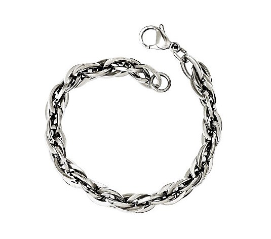Stainless Steel 8" Oval Interlocking Link Bracelet