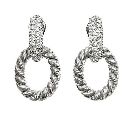 Judith Ripka Sterling Silver Diamonique Oval Earrings - QVC.com