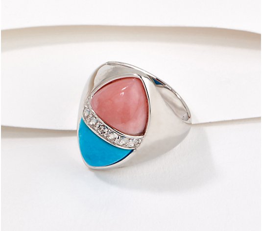 Generation Gems Turquoise & Opaque Gemstone Cabochon Ring