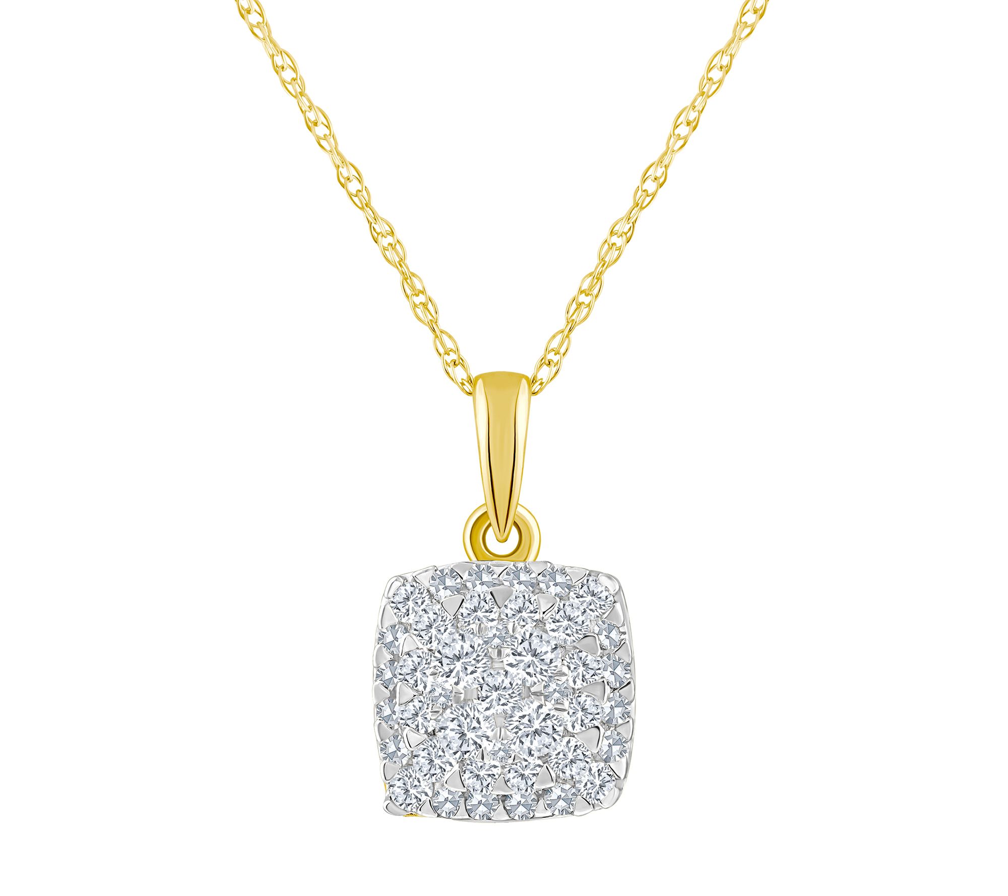 Affinity 0.25 cttw Diamond Pendant w/ Chain, 14K Gold