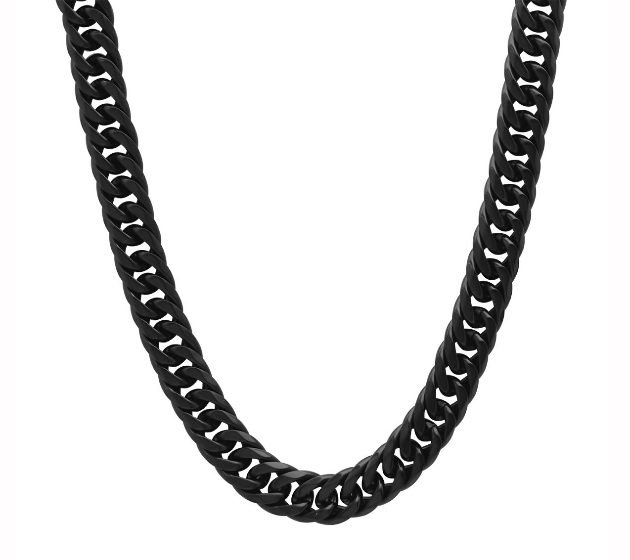 Steel by Design Men's Black Stainless Steel Cur b Link Necklac - QVC.com