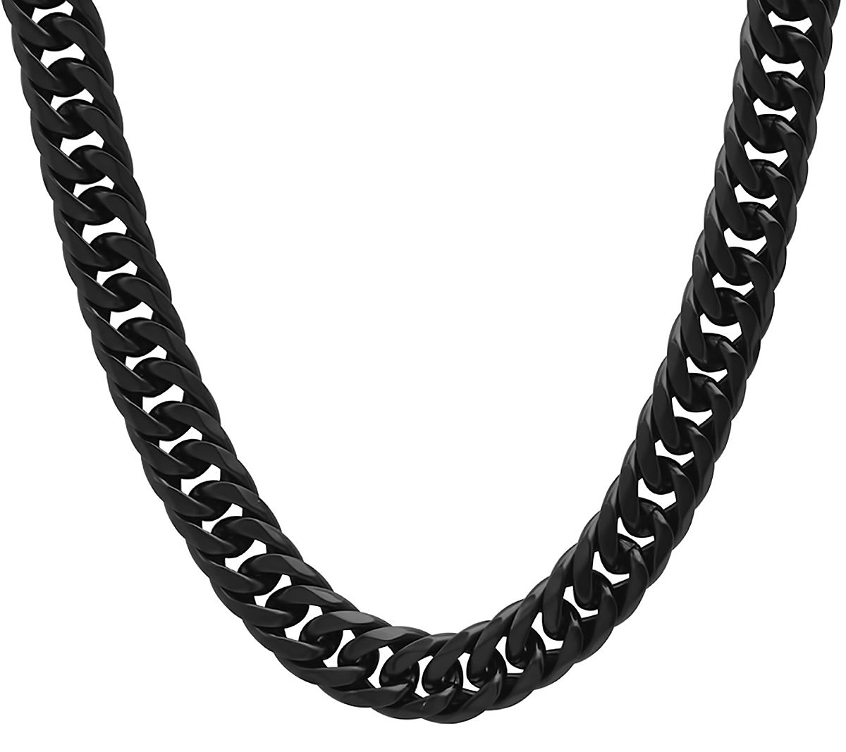 Steel by Design Men's Black Stainless Steel Cur b Link Necklac - QVC.com