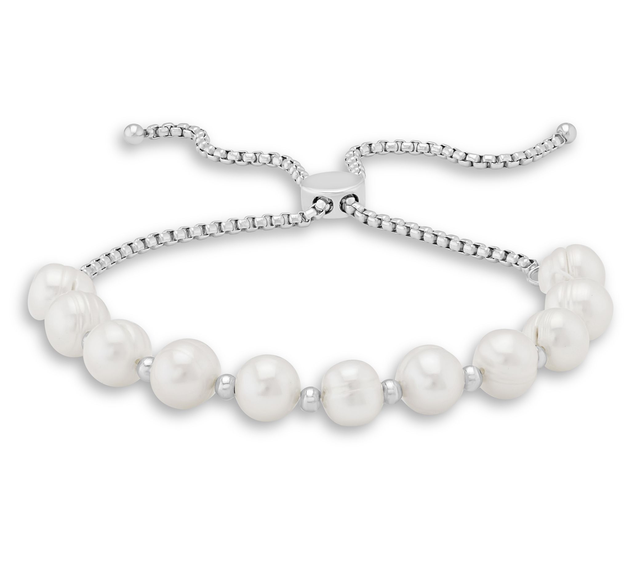 Steel by Design Cultured Pearl Adjustable Bracelet