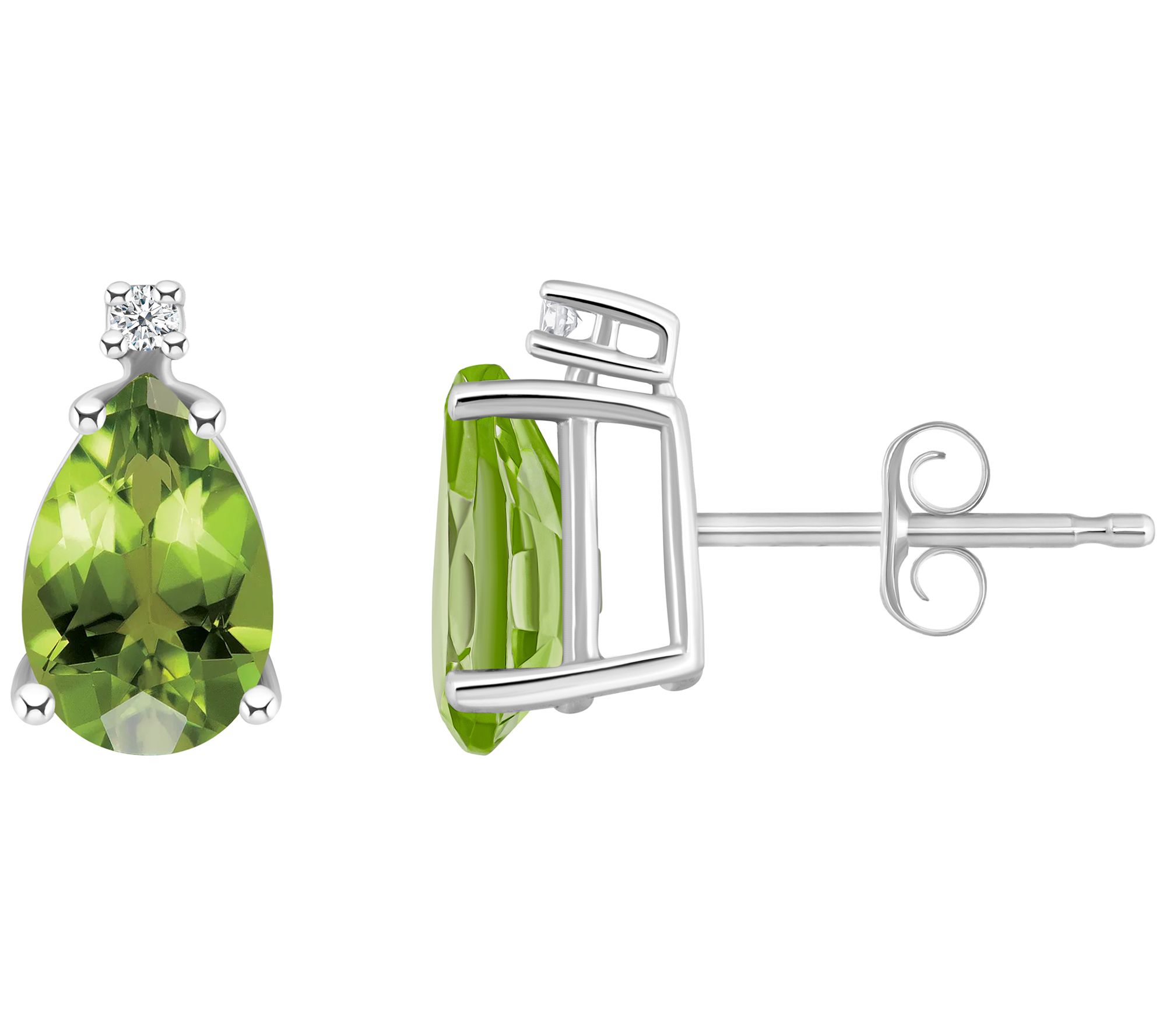 14K Gold 2.60 cttw Peridot & Diamond Accent Earrings