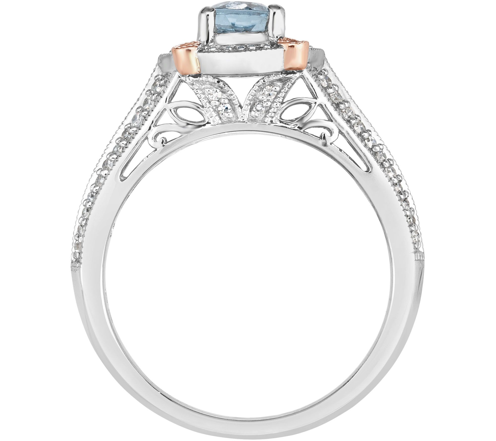 14K 0.60 ct Santa Maria Aquamarine & 1/4 cttw Diamond Ring - QVC.com