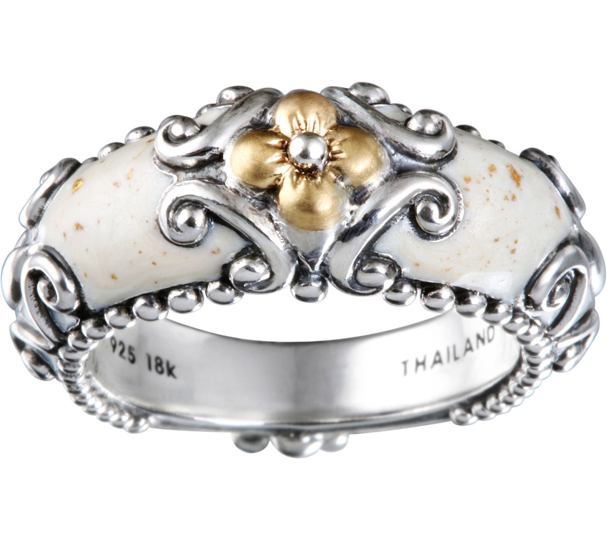 Barbara Bixby Sterling & 18K Enamel Band Ring