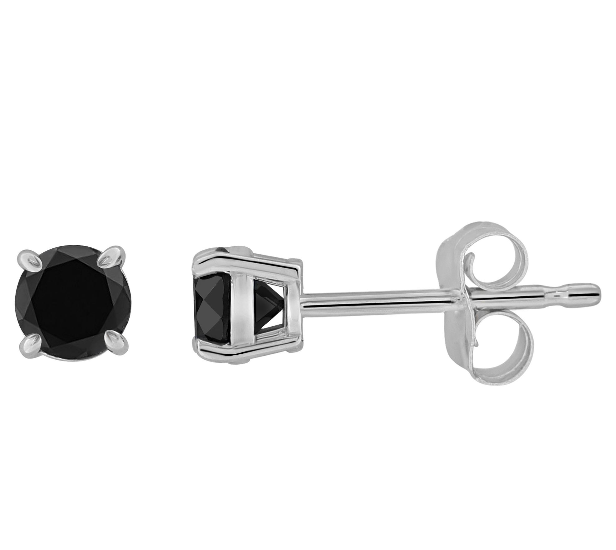 Affinity 14K 1/2 cttw Round Black Diamond StudEarrings - QVC.com