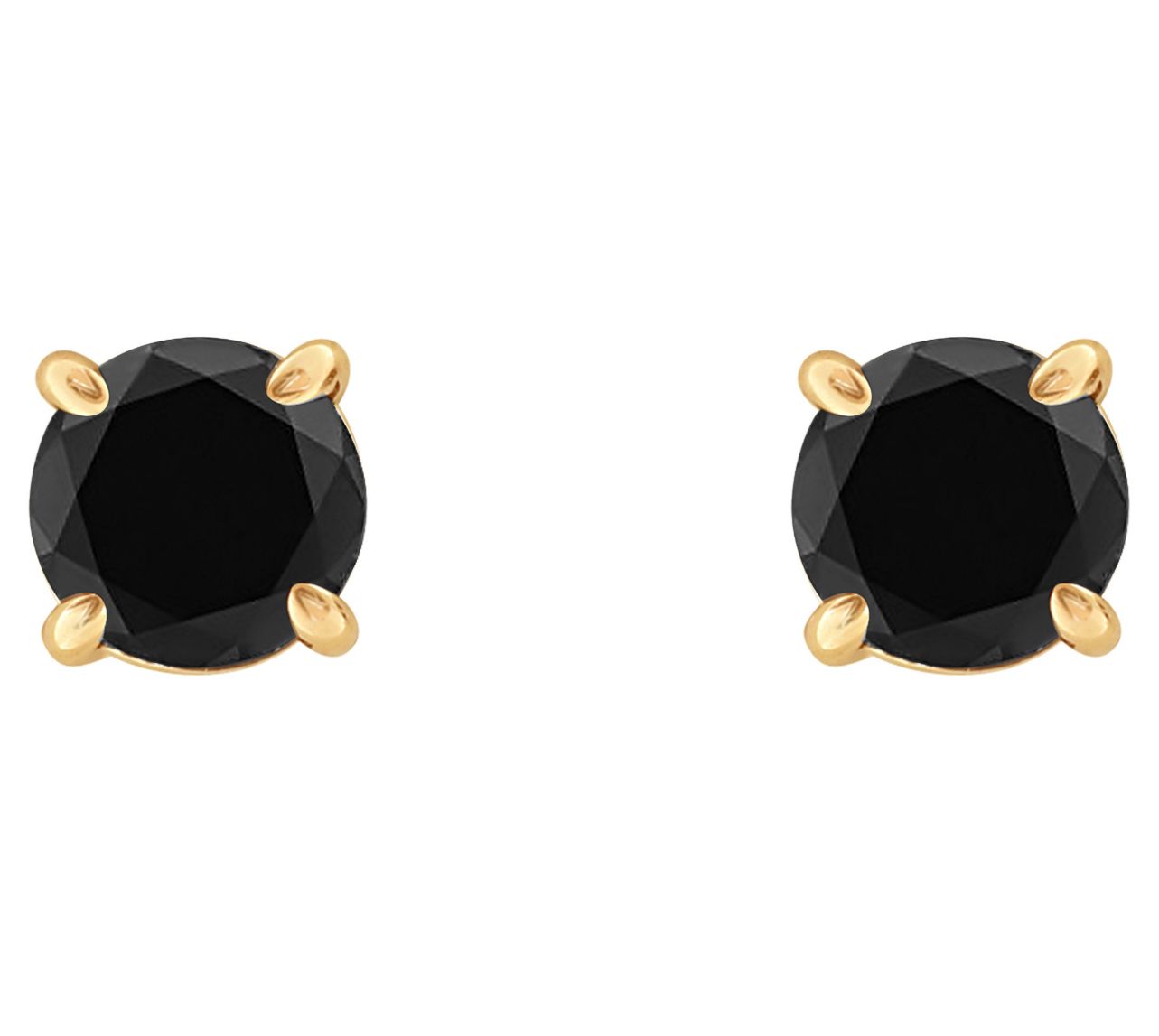 Affinity 14K 1/2 cttw Round Black Diamond StudEarrings