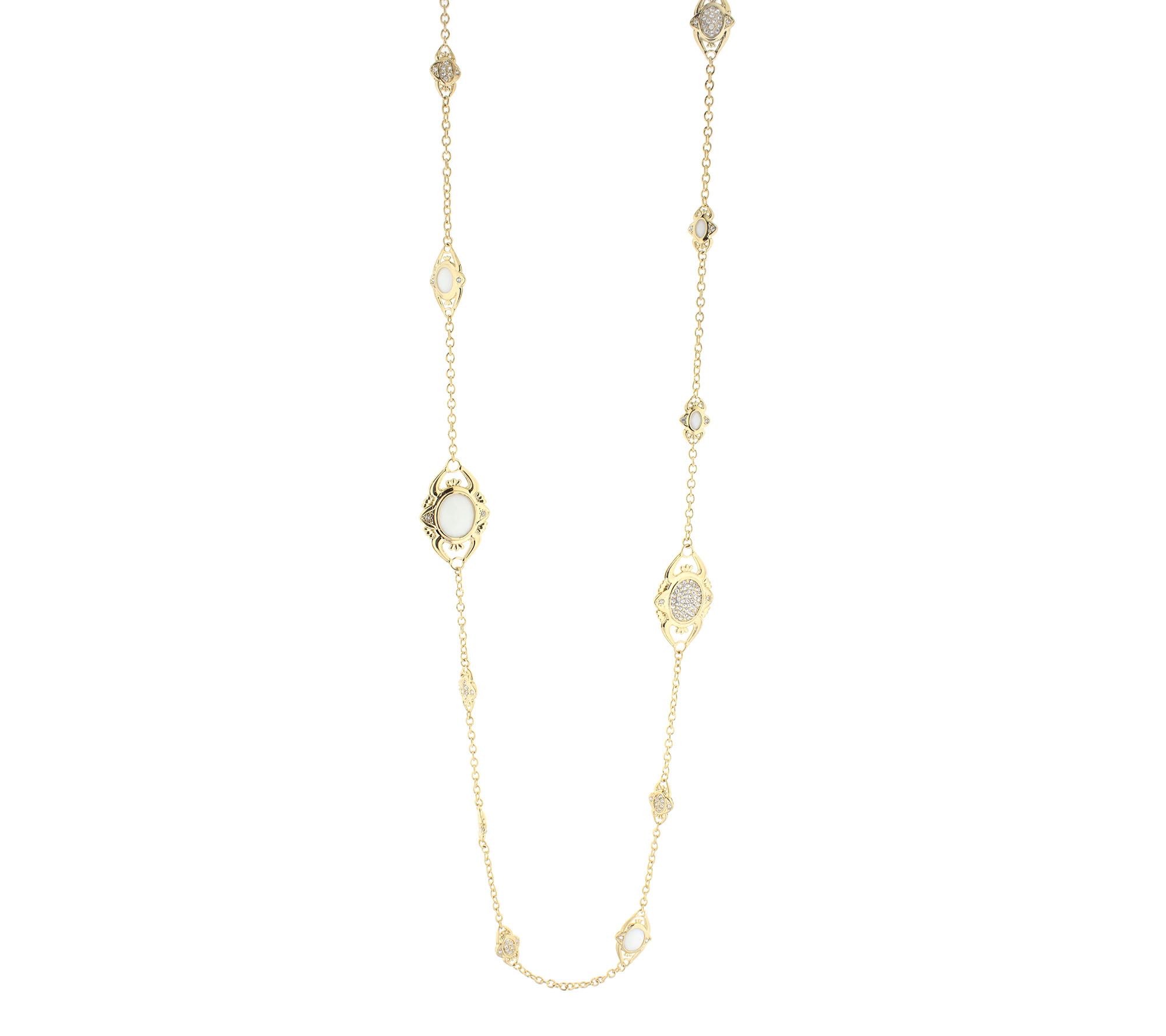 Lauren G Adams Goldtone Simulated Gemstone Station Necklace