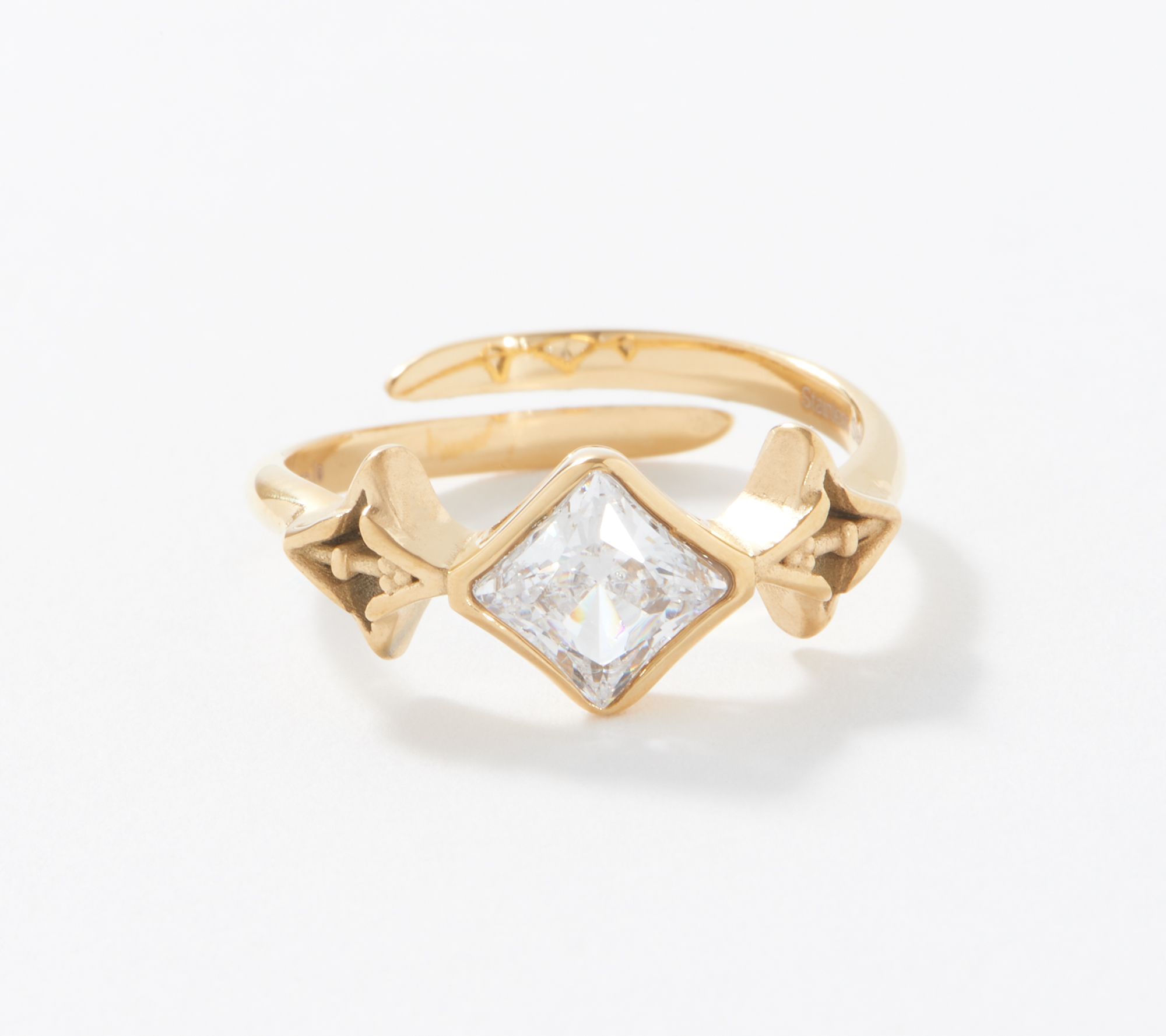 Valencia Key Key to Light Adjustable Ring, Stainless Steel