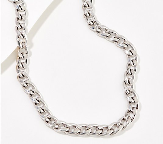 Italian Silver Polished Curb Link 18" Necklace, 37.0g