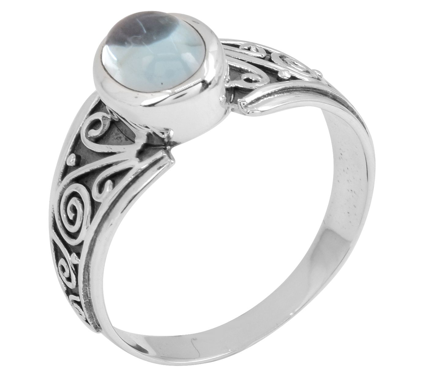 Artisan Crafted Sterling Silver Blue Topaz Bezel Set Ring