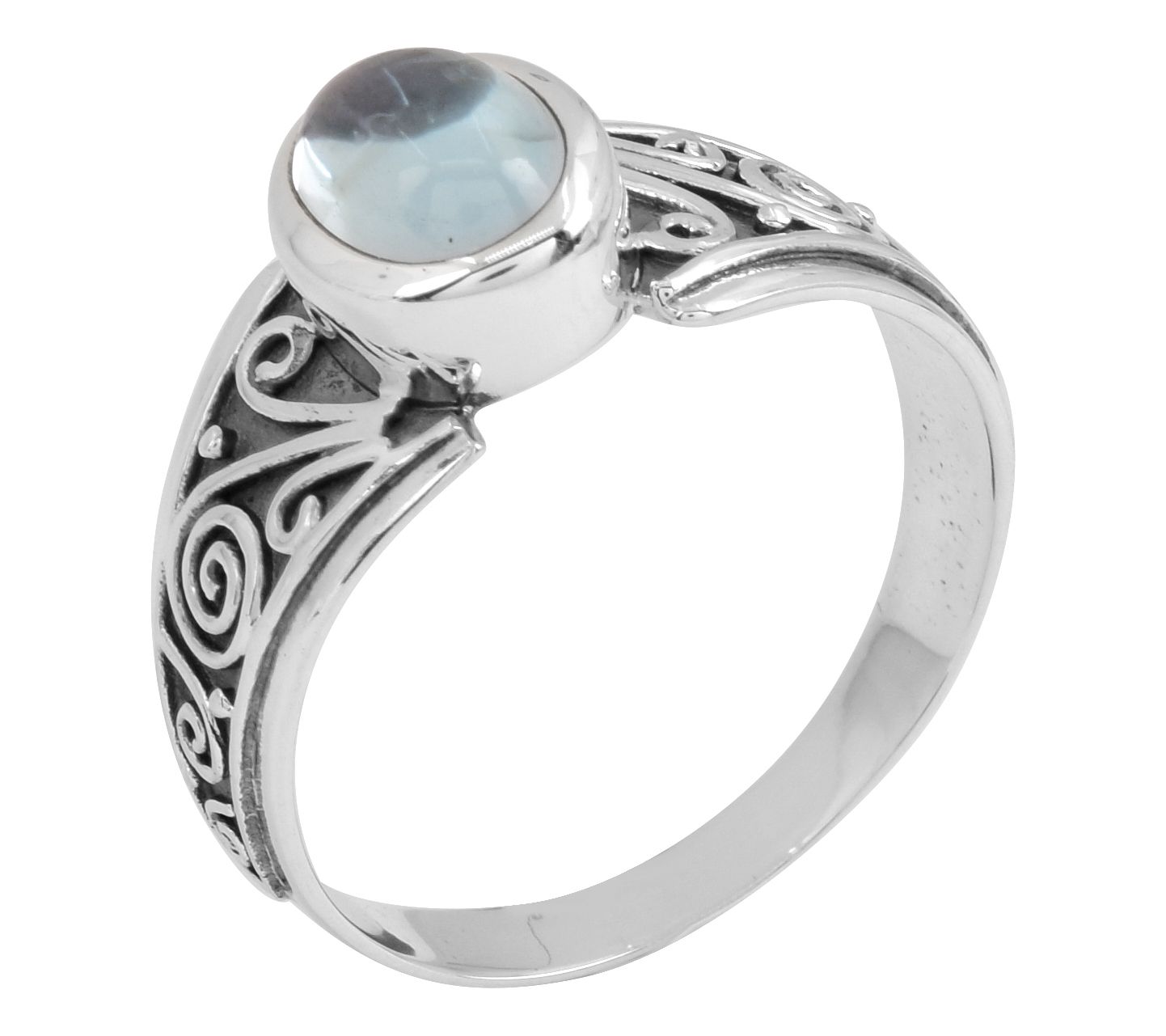 Artisan Crafted Sterling Silver Blue Topaz Bezel Set Ring