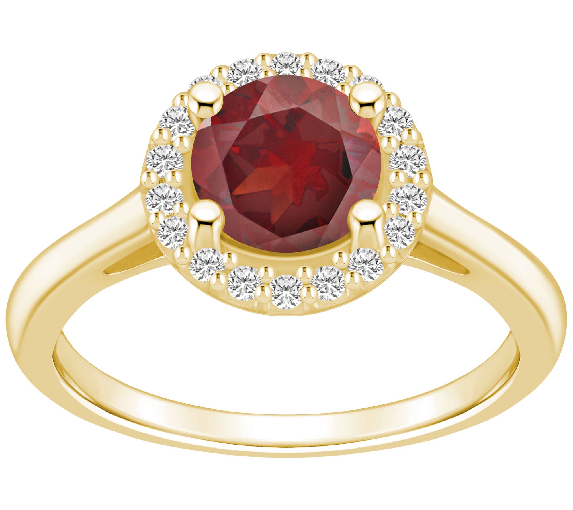 Affinity Gems Round Gemstone & Diamond Halo Ring, 14K