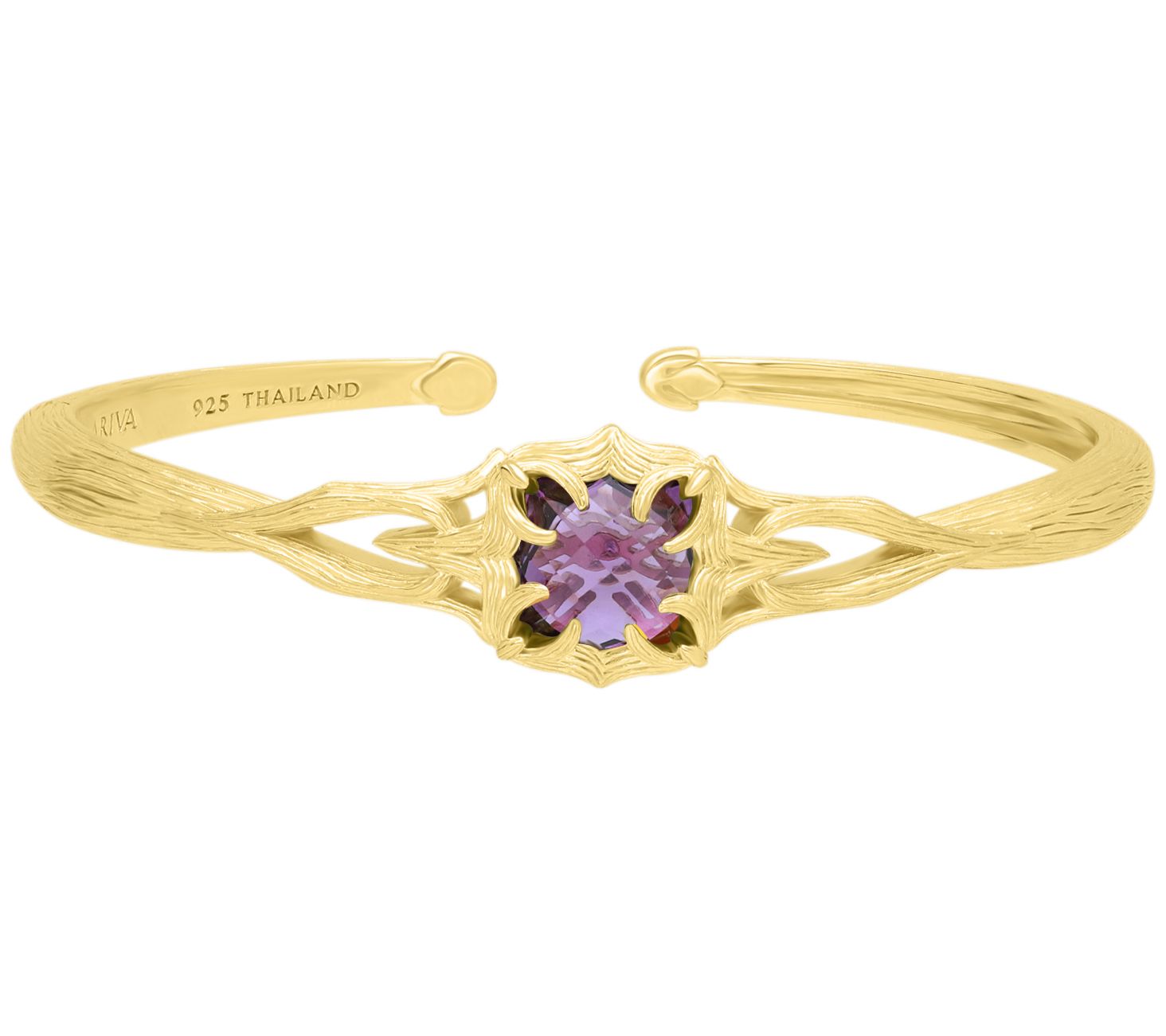 Ariva 18K Gold Clad Amethyst Vine Cuff