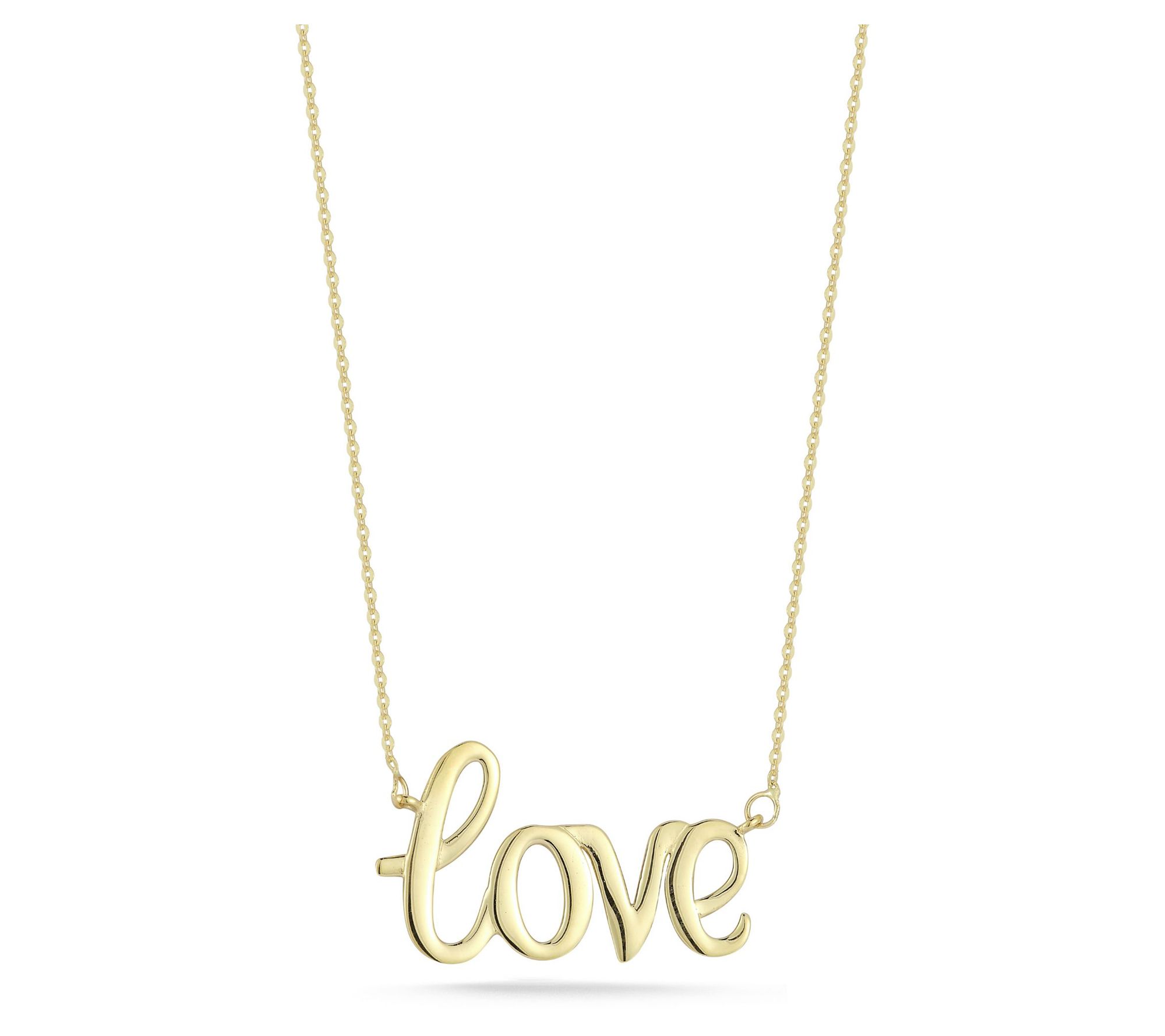 Luminosa Gold Love Script Necklace, 14k - Qvc.com