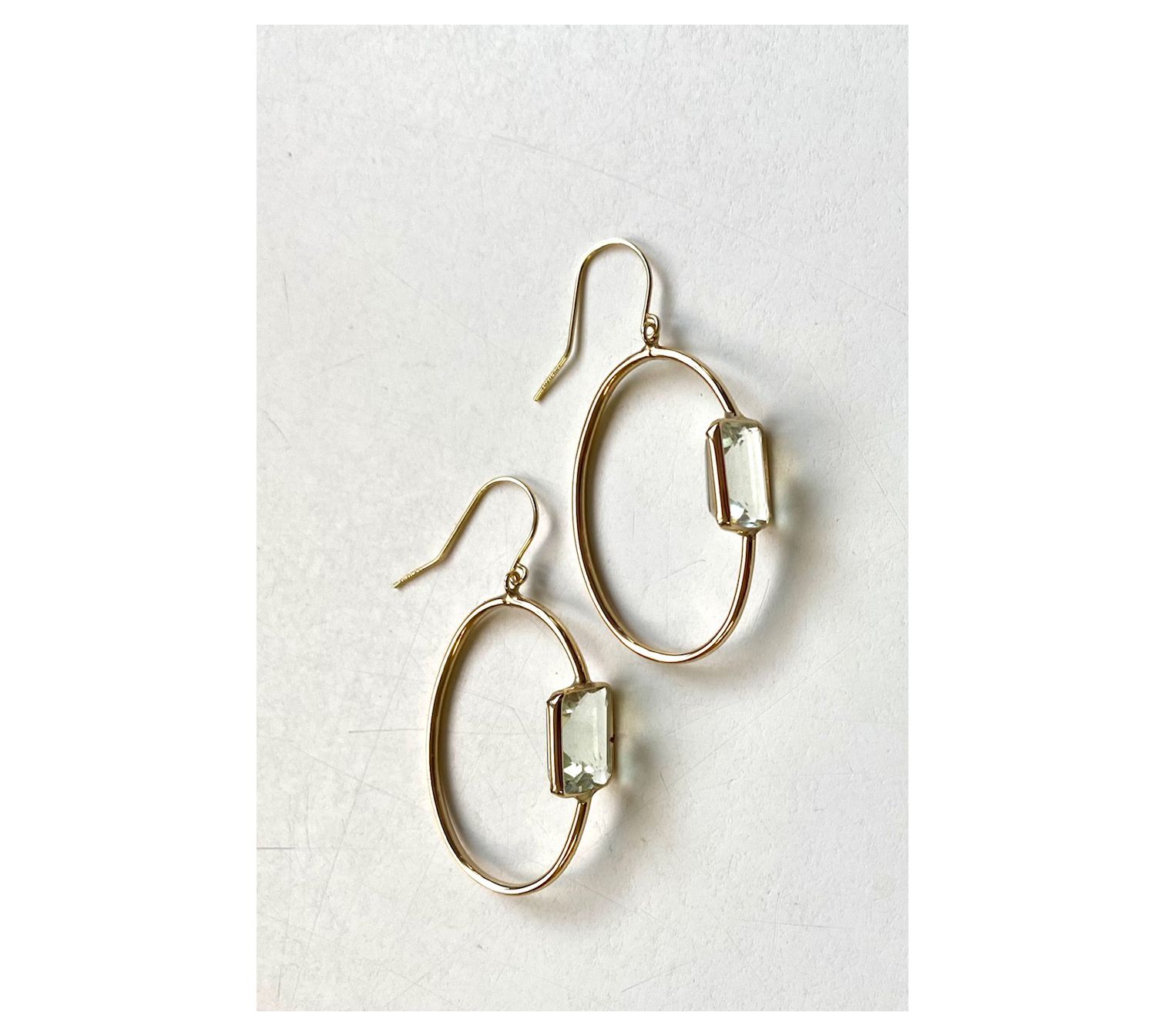 Alkeme 14K Gold Floating Gemstone Hoop Earrings