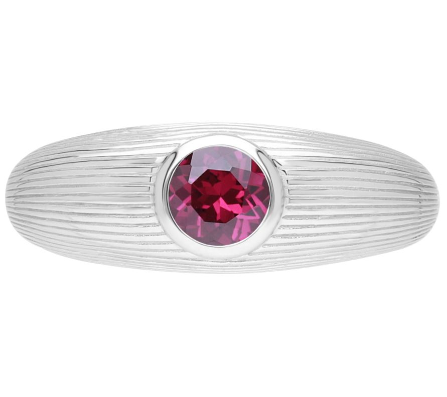 Ariva Sterling Silver Silk Gemstone Band Ring
