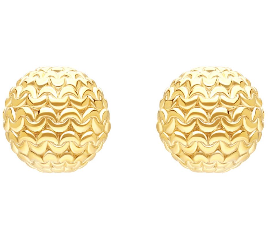 Tiffany Kay Studio 14K Clad Purl Knit TexturedBall Earrings