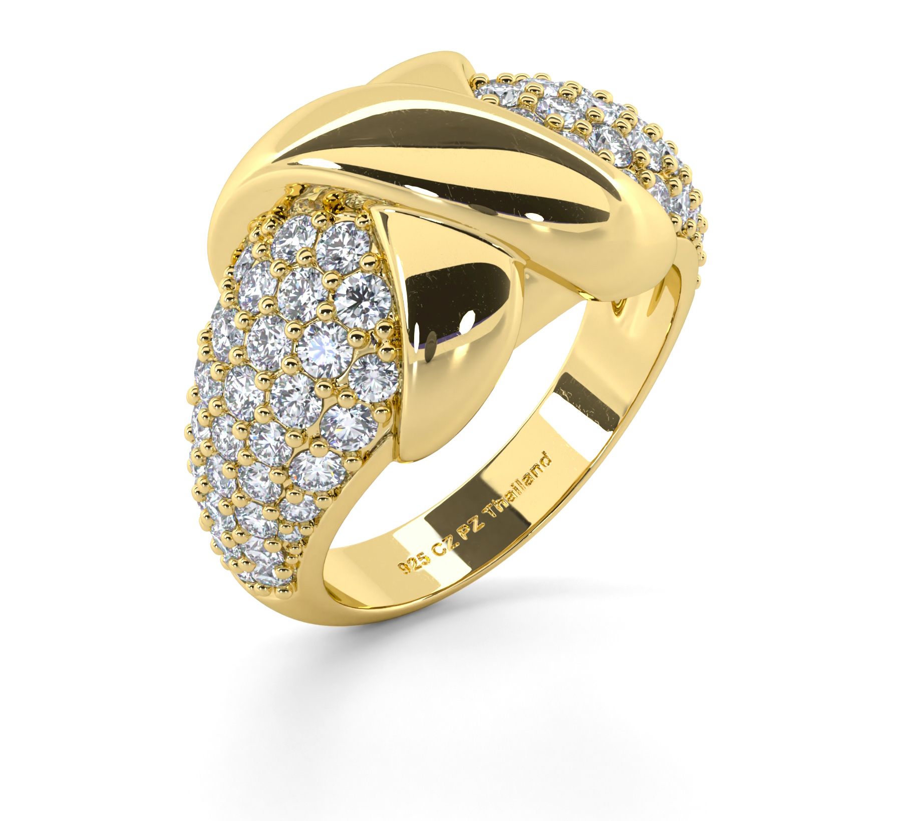 Diamonique 3.40 cttw Polished Cross Ring, Sterling Silver