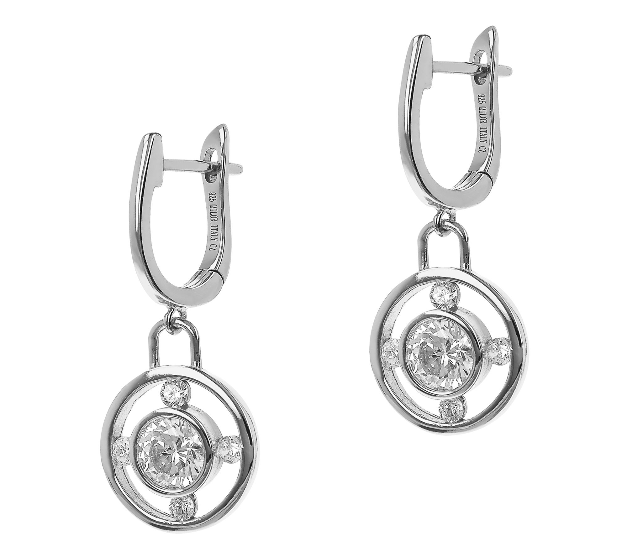 David Markstein Sterling CZ Dangle Earrings