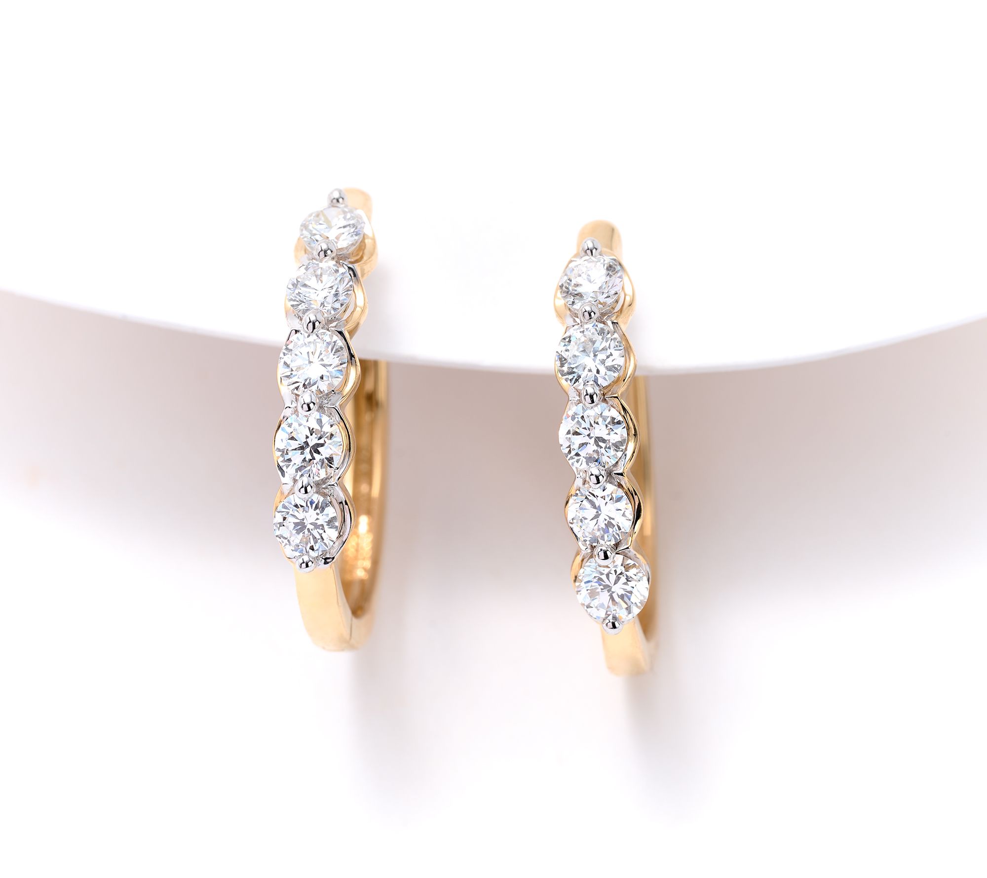 "As Is" Fire Light Lab Grown Diamond 1cttw Round Hoop Earrings, 14K