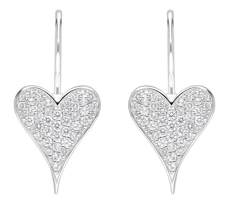 Margo Manhattan Sterling White Topaz Gigi HeartEarrings