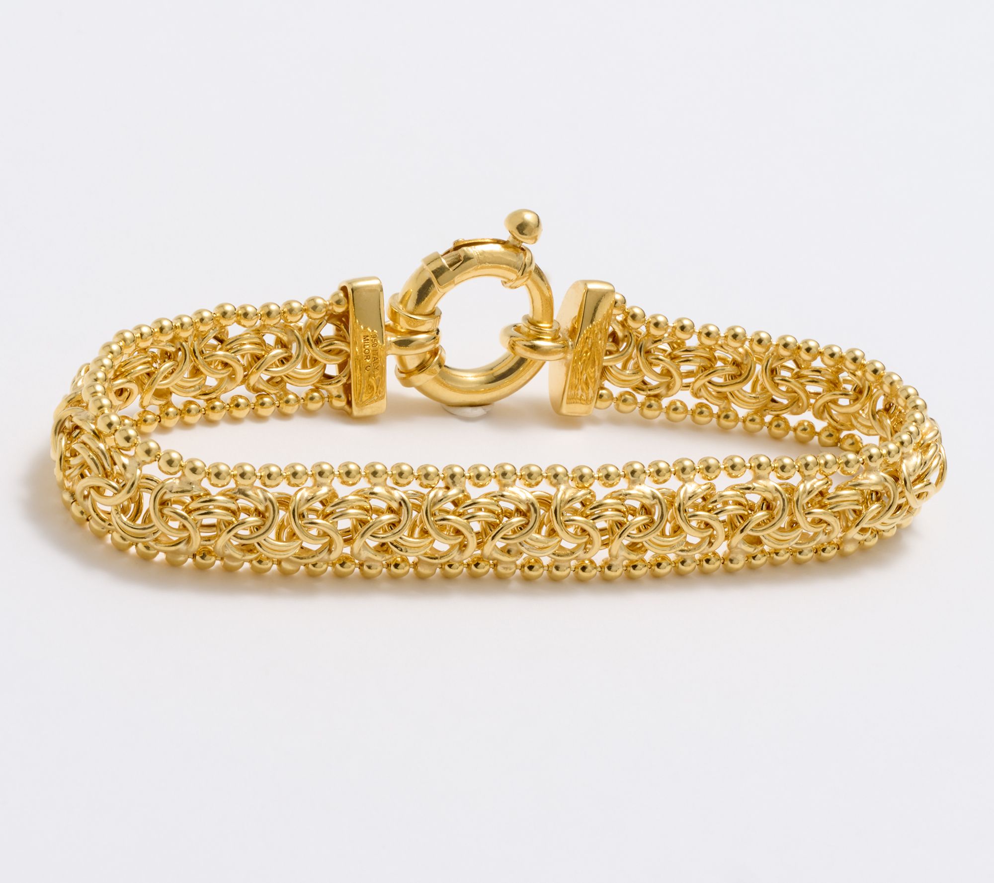 "As Is" UltraFine 950 Silver Beaded Byzantine Bracelet, 16g