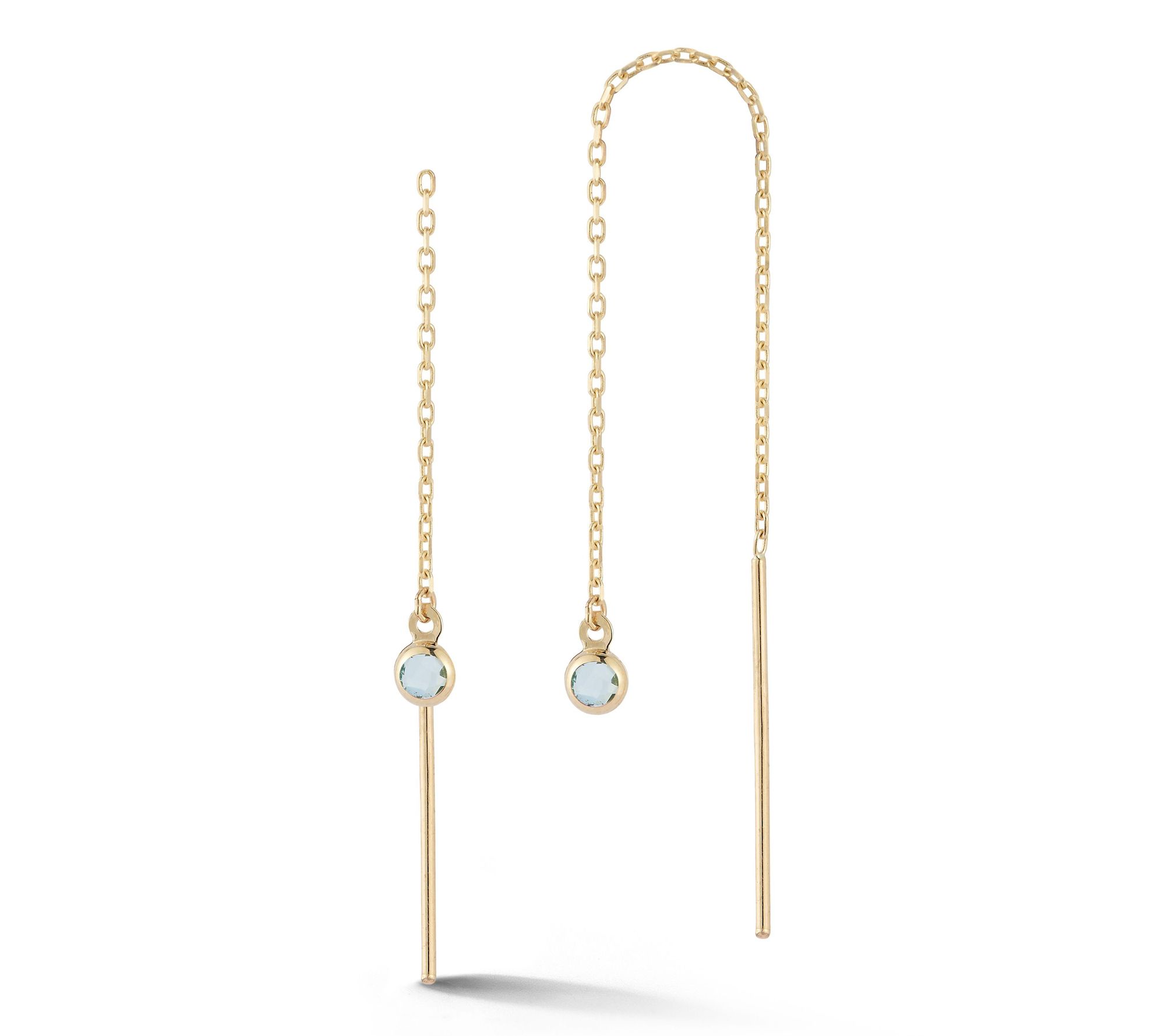 Luminosa Gold Gemstone Threader Earrings, 14K