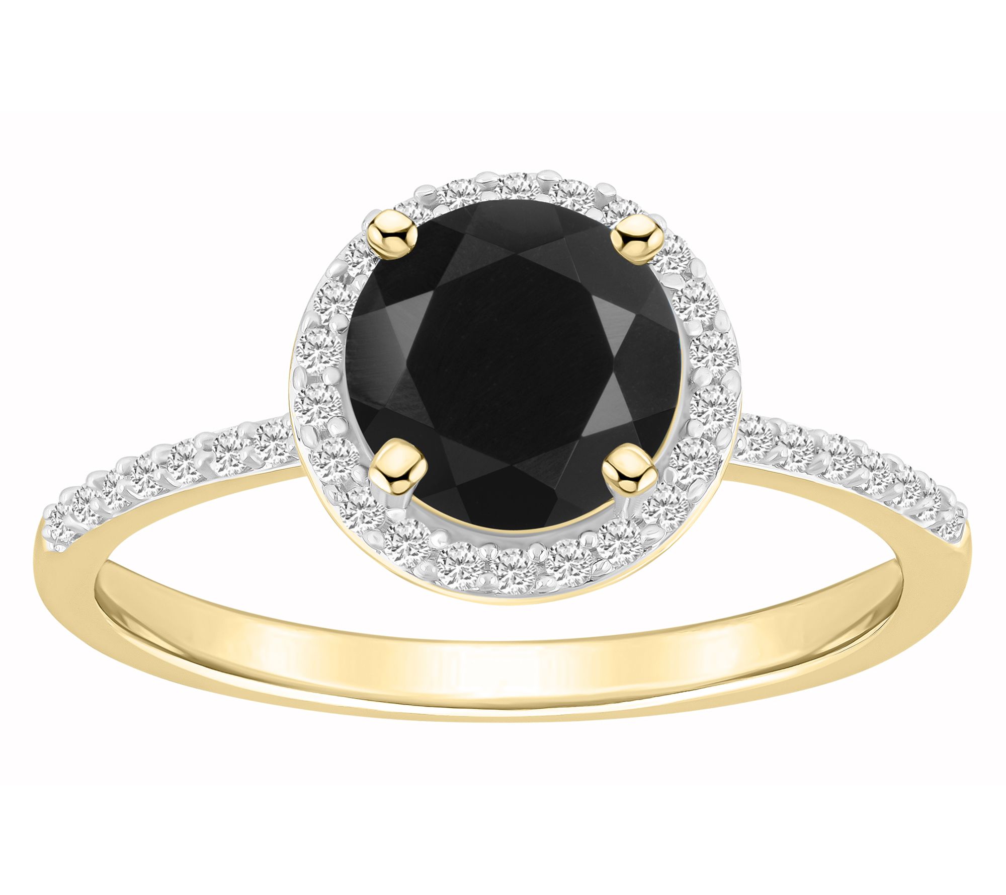 Affinity Gems Onyx & Created White Sapphire Ring, 10K Gold