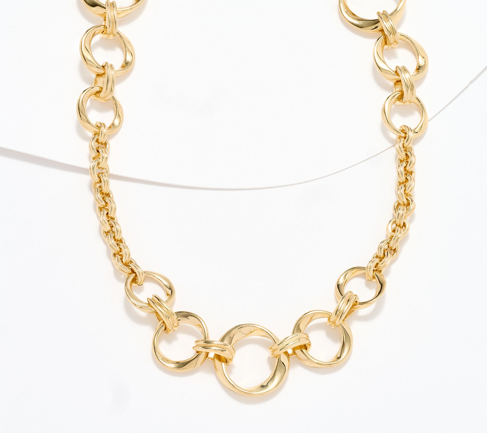 Christian James by Scott Grimes 14K Clad Ripple Circle Link 18" Necklace, 37.3g