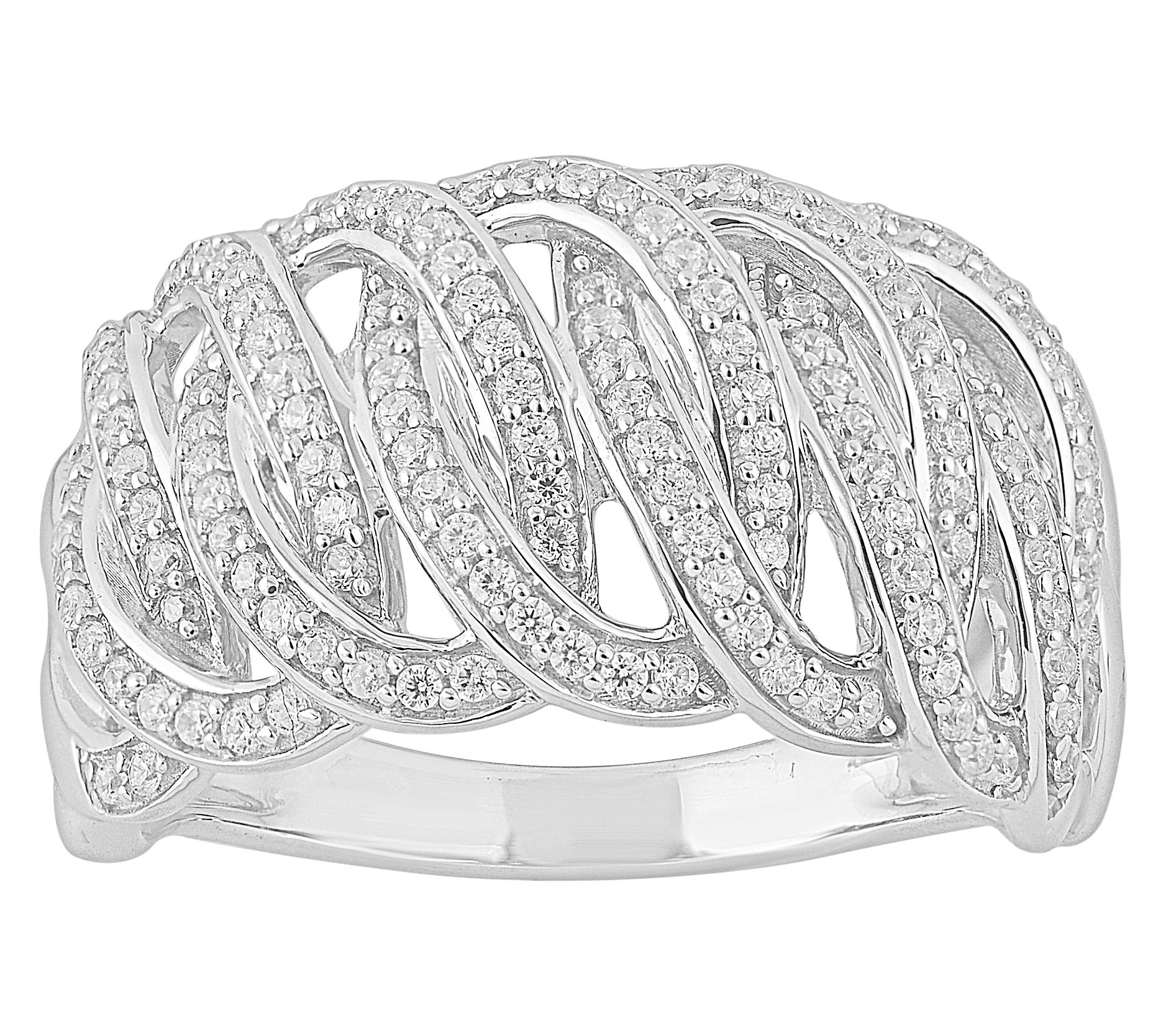 Affinity Diamonds 0.50 cttw Pave Oval Link Ring, Sterling